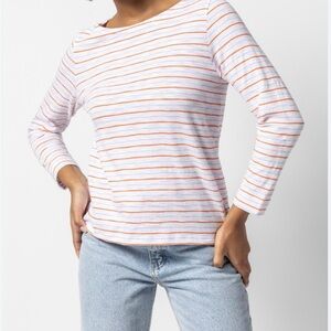 Lilla P striped Coastal Bliss 3/4 sleeve tee
